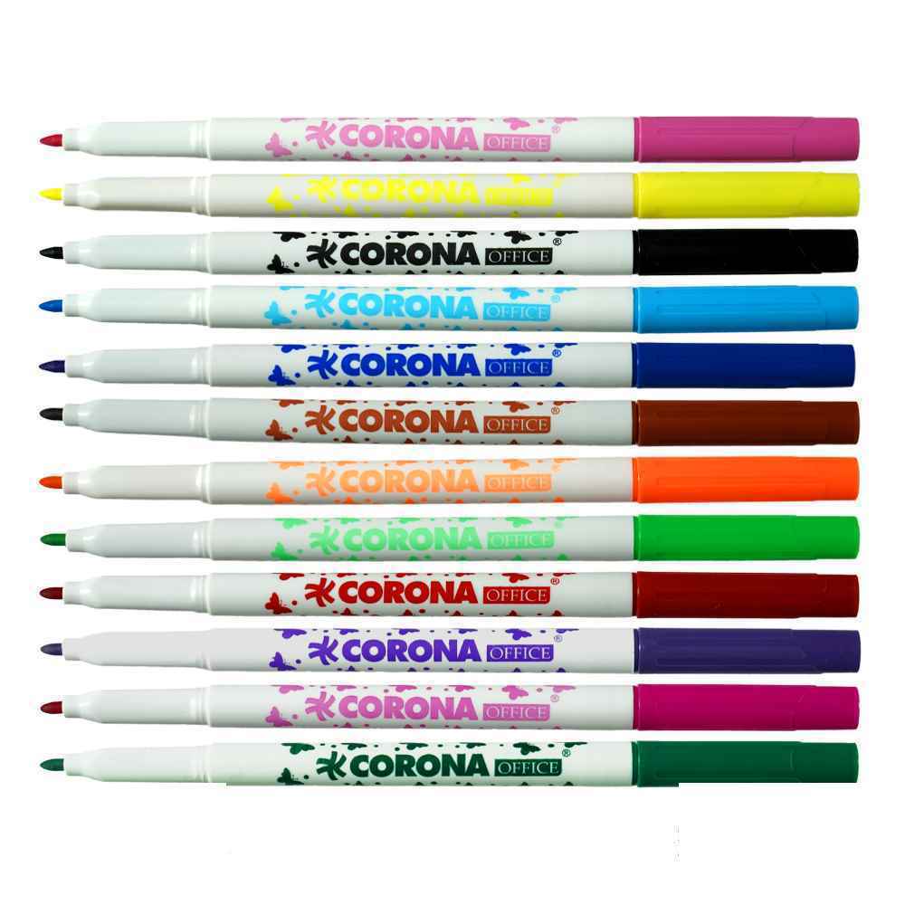 ماژیک نقاشی12رنگ جعبه مقوایی کرونا کدWH6996-12