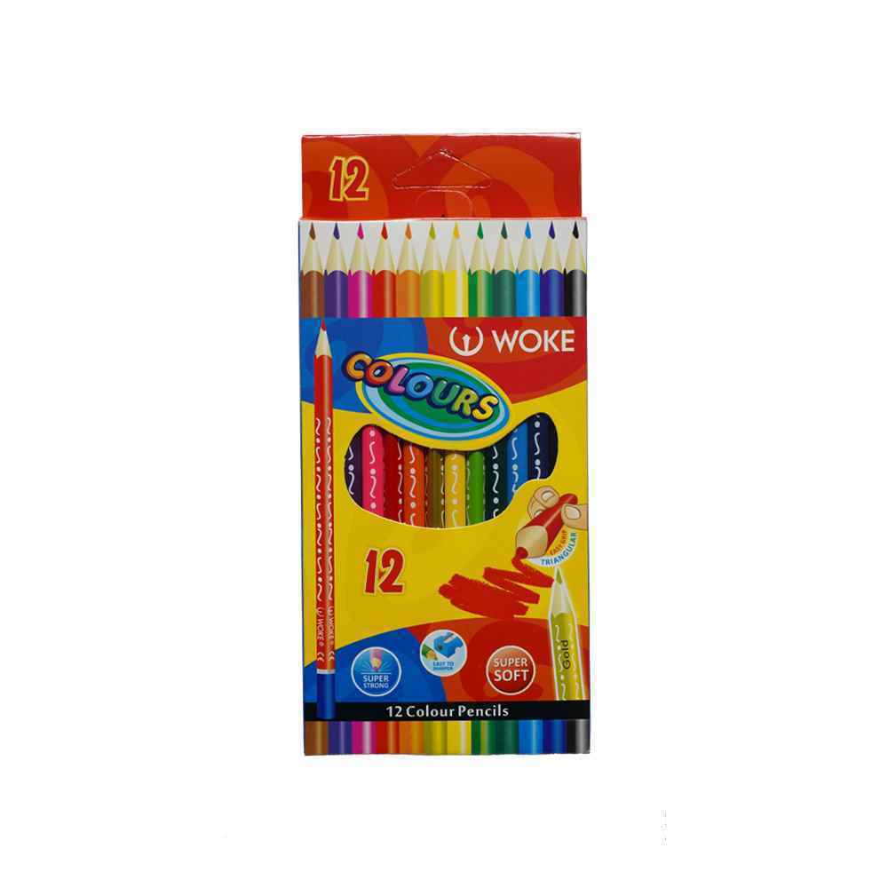 مدادرنگی12رنگ(سه گوش) جعبه مقوایی ووک