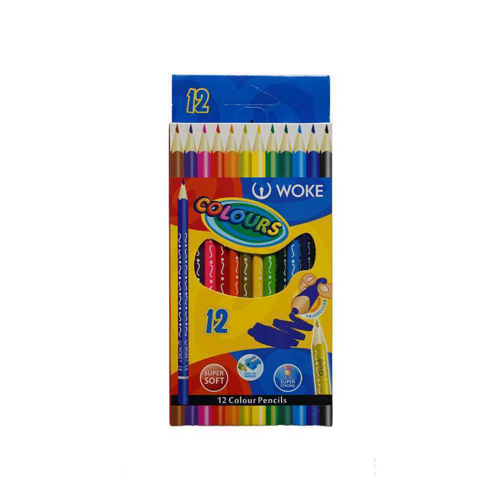 مدادرنگی12رنگ(سه گوش) جعبه مقوایی ووک