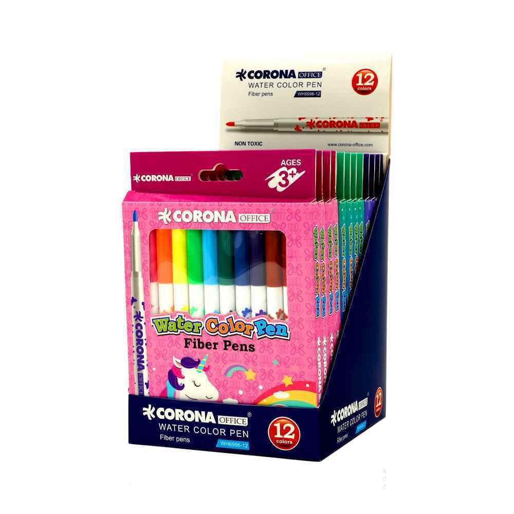 ماژیک نقاشی12رنگ جعبه مقوایی کرونا کدWH6996-12